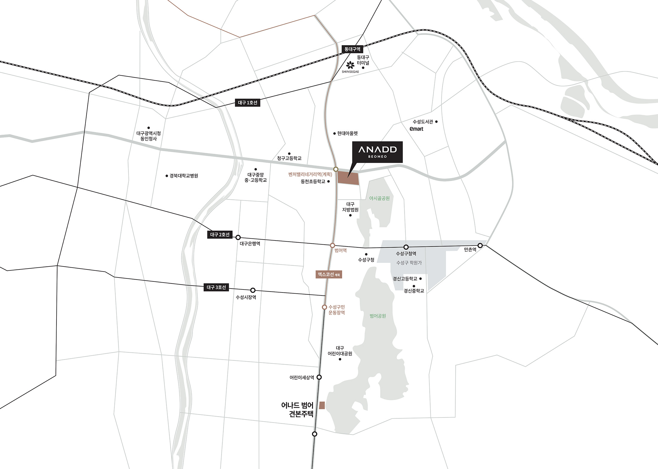 어나드 범어 교통 인프라 배너